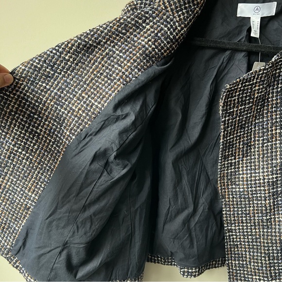 NWT Addition Elle Asymmetric Zip Up Jacket with Collar Size 18 tweed - Picture 11 of 12